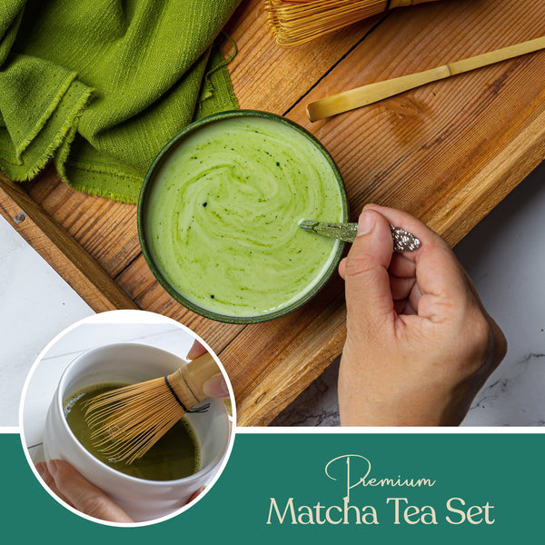 Matcha Whisk Set - Complete 7 Piece Matcha Kit (White)